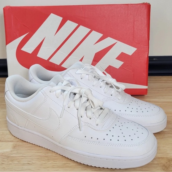 Women's Nike Court Vision Low Casual Shoes - Triple White CD5434_100 - Picture 7 of 14